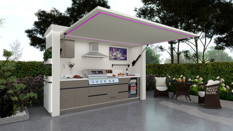 Cocina de exterior cerrada Modelo ELARA BLANCO